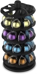 img 4 attached to Rotary Coffee Pod Capsules Carousel Holder Organizer - Compatible with 40 Nespresso Vertuoline Capsules (Black)