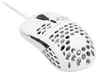🖱️ оптимизирован для seo: игровая мышь cooler master mm710 в матовом белом цвете с легким медовым сотовым корпусом, сверхлегким кабелем ultraweave и оптическим сенсором pixart 3389 16000 dpi. логотип