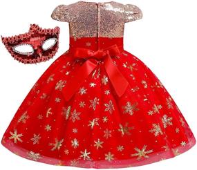 img 2 attached to Illuminating Christmas Cheer: IBTOM CASTLE Snowflake Girls' Clothing and Dresses for Bridesmaids