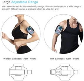 img 1 attached to JEMACHE Running Armband for Samsung Galaxy S21 Ultra, S20 Plus, S21 Plus 5G, S20 FE, Note 20 Ultra 10+ 9 8, Fitness Arm Band with Earbuds Pocket, Card Holder (Black)