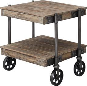 img 3 attached to FirsTime &amp; Co. Stonewash Bridgeport Industrial Wood End Table, Dimensions: 21 x 22.75 x 24 inches