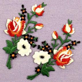 img 1 attached to Flowers Bouquet Embroidered Floral Applique