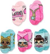 🧦 playful and fashionable: lol surprise! girls 5 pack no show socks for active kids logo