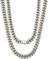 🔗 high-end 18k gold silver stainless steel miami cuban chain hip hop curb link necklace for men and women, suitable as a sturdy and heavy-duty dog collar adjustable necklace logo