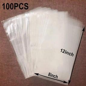 img 3 attached to 🍬 Cellophane Treat Bags 8x12 Inches for Bakery, Popcorn, Cookies, Candies, Desserts | Clear Plastic Bags with 6 Twist Tie Colors | 100 Bags + 100 Twist Ties Included