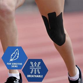 img 1 attached to 🏋️ Latex-Free Medpride Kinesiology Tape for Pain Relief - Therapeutic Sports Tape Supports Injured Muscles and Joints - Athletic Tape Stabilizes Knee - 1 Uncut Tape Roll [2” x 16.4 Feet] in Black Color