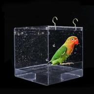 🐦 kangkangk cube bird bathtub: a convenient shower box bowl with hooks for little bird parrots crested myna логотип