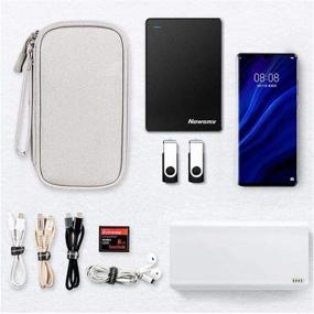 img 1 attached to 📱 Waterproof Electronic Organizer Bag: Portable Travel Accessories Cable Bag for Cord Storage, Charging Cable, Cell Phone, Power Bank - Ideal for Cable Management and Kid's Pens