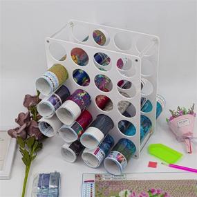 img 2 attached to Efficient Storage Solution: 20 Holes Diamond Painting Roll Storage Holder by Wishope