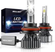 💡 sealight 9007 hb5 led bulbs: high brightness 12000lm 24xcsp dual beam 6000k white bulbs logo