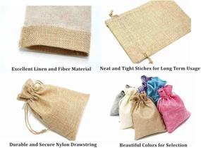 img 3 attached to 🎁 AKLVBL 24 Pack Mixed Color Burlap Favor Gift Bags - Ideal for Gifts and Wedding Party, Small Linen Jewelry Pouches with Drawstring