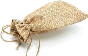 img 2 attached to 🎁 AKLVBL 24 Pack Mixed Color Burlap Favor Gift Bags - Ideal for Gifts and Wedding Party, Small Linen Jewelry Pouches with Drawstring