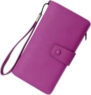 👛 capacious leather wristlet wallets for women: optimal handbag & wallet combo with wristlet functionality logo