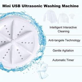 img 3 attached to 🧺 Portable Ultrasonic Turbine Washer - Mini Washing Machine with USB and Speed Control for Travel, Business Trip, or College Rooms (Model with Speed Control)
