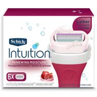 🌸 schick intuition renewing moisture pomegranate extract razor blade refills for women - pack of 6 logo