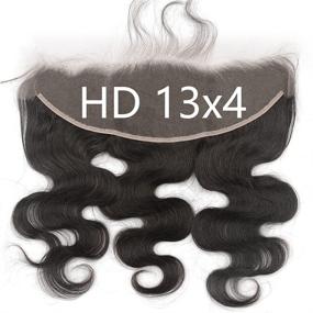 img 4 attached to 🌟 G GHAIR 13x4 HD Лэйс Фронтал: Премиум 100% Виргинские волосы человека Body Wave бразильские волосы 12A, HD Швейцарский кружевной фронтал 16 дюймов - Превосходный натуральный вид!