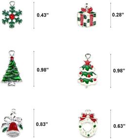 img 3 attached to Set of 24 Christmas Charm Pendants - Assorted Snowflake, Xmas Tree, Wreath, Garland, Gift Box Bells - Dangle Pendant for Earrings, Necklace, Bracelet - DIY Jewelry Making, Crafting Decorations - Cute Craft Accessories