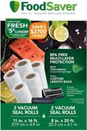 🛍️ foodsaver multipack vacuum seal rolls: custom-sized bpa-free sealer bags - 8" and 11" - multi-pack, clear логотип