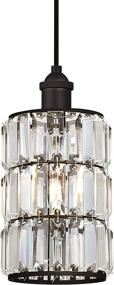 img 3 attached to Exquisite Westinghouse Lighting 6338400 Sophie Indoor Mini Pendant - Stunning Oil Rubbed Bronze Finish, Elegant Crystal Prism Glass