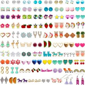 img 4 attached to 💎 NEWITIN Colorful Hypoallergenic Earrings - Stainless Steel Girls' Jewelry