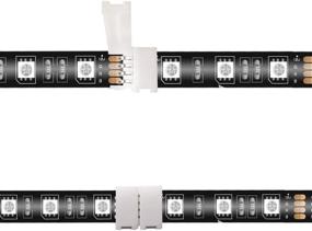 img 1 attached to 🔌 Enhance Your LED Lighting with 4 Pin RGB LED Light Strip Connectors - 10Pcs L Shape, 10Pcs Gapless - Compatible with SMD 5050 Multicolor LED Strip (20Pcs)