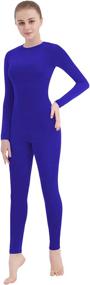 img 2 attached to 👖 Versatile Unisex Spandex Full Body Unitard with Crew Neck - Footed/Footless - Long Sleeve