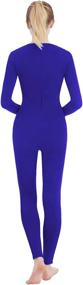 img 3 attached to 👖 Versatile Unisex Spandex Full Body Unitard with Crew Neck - Footed/Footless - Long Sleeve