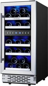 img 4 attached to 🍷 Phiestina Dual Zone 15 Inch Wine Cooler Refrigerator - 29 Bottle Built-in or Free-standing Frost Free Compressor Wine Refrigerator with Digital Memory Temperature Control for White and Red Wines