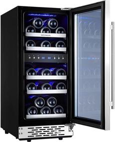 img 1 attached to 🍷 Phiestina Dual Zone 15 Inch Wine Cooler Refrigerator - 29 Bottle Built-in or Free-standing Frost Free Compressor Wine Refrigerator with Digital Memory Temperature Control for White and Red Wines