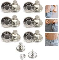 6pcs perfect fit instant button: removable no sew jean replacement buttons for quick waist adjustment on any pants! logo