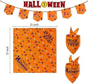 img 2 attached to 🎃 Spooktacular Halloween Dog Bandana: Reversible Fall Pumpkin Ghost Skeleton Design - Perfect for Trick or Treat Adventures! Ideal Costume for Large, Medium, Small Dogs & Cats - 2 Pack