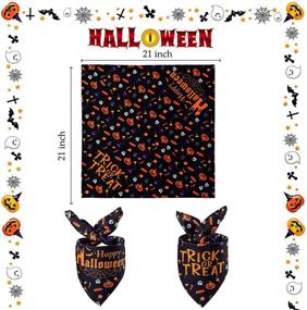 img 3 attached to 🎃 Spooktacular Halloween Dog Bandana: Reversible Fall Pumpkin Ghost Skeleton Design - Perfect for Trick or Treat Adventures! Ideal Costume for Large, Medium, Small Dogs & Cats - 2 Pack