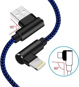 img 3 attached to IPhone Charger 10Ft 90 Degree Lightning Cable 3 Pack IPhone Charging Cable Right Angle Nylon Braided Fast Charger Cord Compatible With IPhone 12 11 Xs MAX XR X 8 7 6S (Blue)