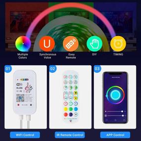 img 2 attached to 🔮 KW-ALPHA LED Strip Lights 32.8ft/10M: Color Changing RGB Light Strip with Bluetooth WiFi Music Sync, Alexa & Google Assistant Compatible - Ideal for Bedroom, Kitchen, Home Decoration, TV Backlight