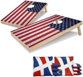 img 4 attached to 🌽 Premium Classic Cornhole Set: 8 Bean Bags, 2 Premium Boards - Indoor/Outdoor Toss Games