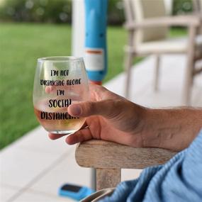 img 1 attached to 🍷 Impressively Social Distancing with 'I'm Not Drinking Alone' Wine Glass - A Fun Addition to Your Collection