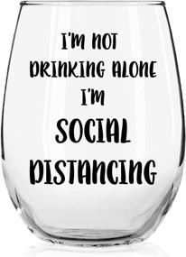 img 4 attached to 🍷 Impressively Social Distancing with 'I'm Not Drinking Alone' Wine Glass - A Fun Addition to Your Collection