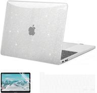 💻 g jgoo macbook pro 13 inch case 2020 2019 2018 2017 2016 m1 a2338 a2289 a2251 a2159 a1989 a1706 a1708 touch bar, clear glitter hard shell case with keyboard cover and screen protector logo