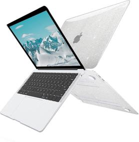 img 1 attached to 💻 G JGOO MacBook Pro 13 Inch Case 2020 2019 2018 2017 2016 M1 A2338 A2289 A2251 A2159 A1989 A1706 A1708 Touch Bar, Clear Glitter Hard Shell Case with Keyboard Cover and Screen Protector