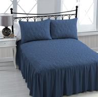 🛏️ navy queen bedspread set: avondale manor 3 piece samantha bedspread logo