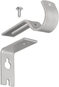 img 1 attached to 🔩 Silver Nickel Adjustable Curtain Rod Wall Bracket Hooks - Set of 2 - Amazon Basics