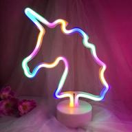 🦄 vibrant momkids unicorn neon light: colorful led bedside lamp for kids room, girls bedroom, and party decorations - usb/battery powered логотип