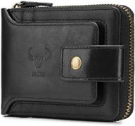 👜 handcrafted vintage bifold cowhide leather wallet: timeless style and durability logo