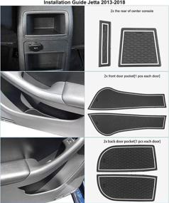 img 1 attached to Протекторы Auovo для Volkswagen Jetta Accessories 2013-2018 Настраиваемые коврики для отсека двери, подстаканника, консоли, маты для салона для борьбы с пылью (9 шт/компл) (белые)