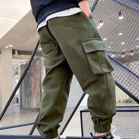 img 2 attached to Casual School Drawstring Jogger Pockets Boys' Clothing in Pants