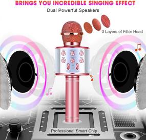 img 1 attached to 🎤Беспроводной микрофон BlueFire Bluetooth 4 в 1 Karaoke с LED-подсветкой - Портативный микрофон для детей и взрослых, идеальный подарок для детей, девочек, мальчиков (розовый)