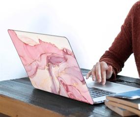 img 2 attached to 🎉 KSK KAISHEK MacBook Pro 13 Inch Case (2016-2021 Release, Touch Bar, 2 in 1) Model: A2338 M1 A2289 A2251 A2159 A1989 A1708 A1706 - Pink Golden Marble Design, Hard Plastic Shell with Rubber Keyboard Cover