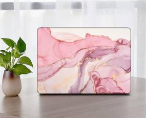 img 1 attached to 🎉 KSK KAISHEK MacBook Pro 13 Inch Case (2016-2021 Release, Touch Bar, 2 in 1) Model: A2338 M1 A2289 A2251 A2159 A1989 A1708 A1706 - Pink Golden Marble Design, Hard Plastic Shell with Rubber Keyboard Cover