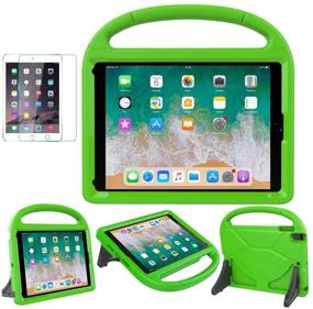 img 4 attached to Green SUPLIK Durable Shockproof Protective Handle Bumper Stand Cover with Screen Protector for iPad 9.7 inch 5th/6th Generation - Ideal Case for Kids - iPad 9.7 2018 2017 / Air 1/2 / Pro 9.7