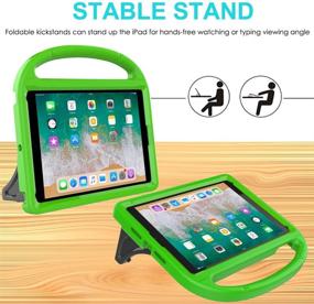 img 2 attached to Green SUPLIK Durable Shockproof Protective Handle Bumper Stand Cover with Screen Protector for iPad 9.7 inch 5th/6th Generation - Ideal Case for Kids - iPad 9.7 2018 2017 / Air 1/2 / Pro 9.7